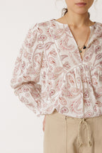 Blouse À Détails Ajourés - Litchi