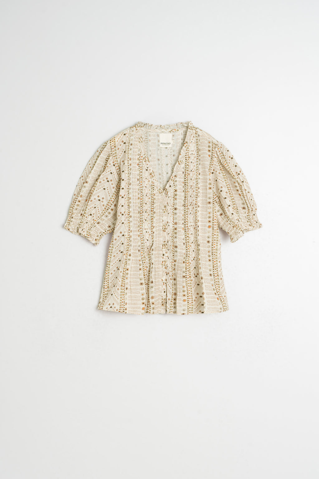 Chemise À Micro-Volants - Écru