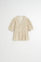 Chemise À Micro-Volants - Écru