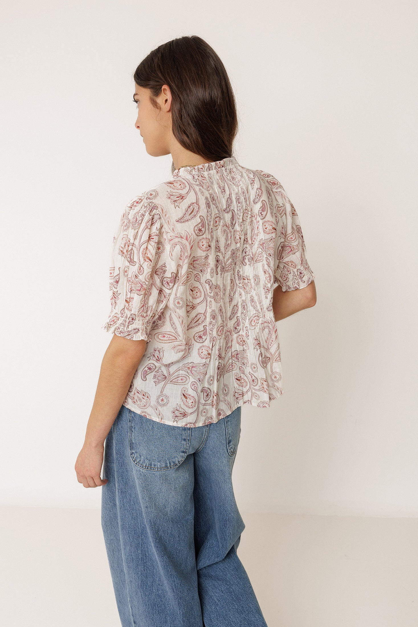 Chemise À Micro-Volants - Litchi