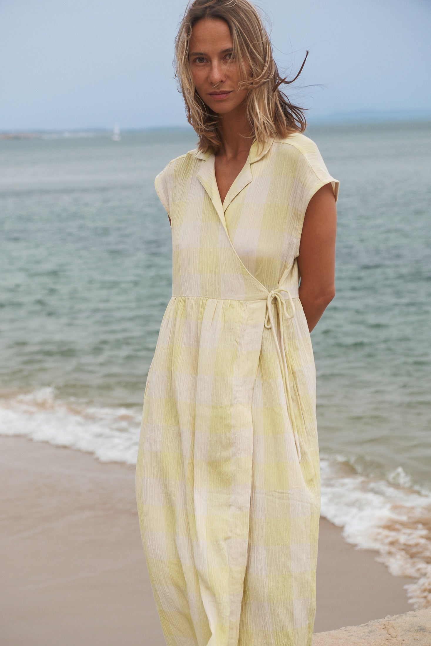 Robe Portefeuille Vichy - Wasabi