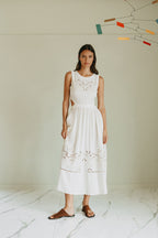 Robe À Détails Brodés - Écru