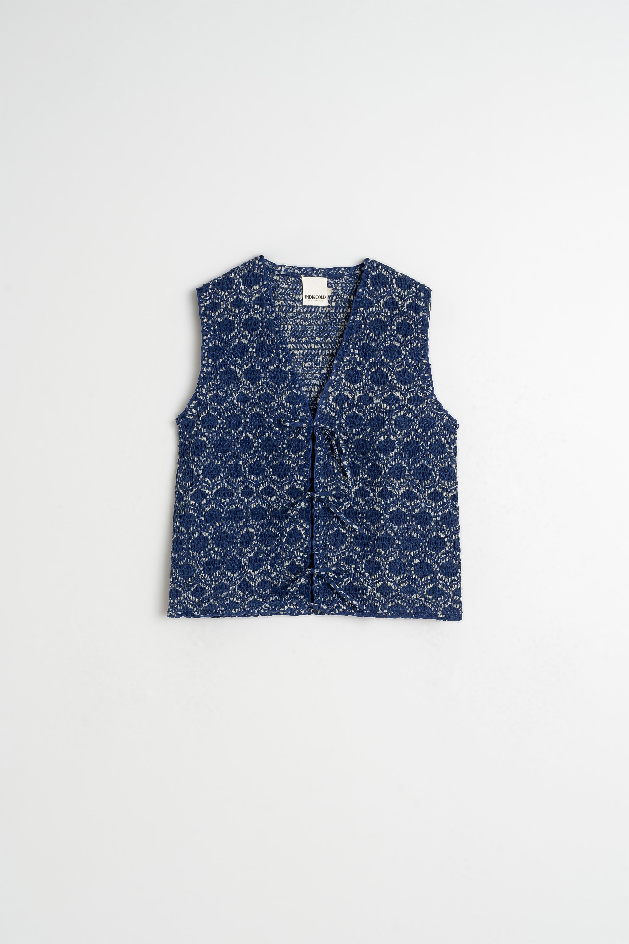 Gilet Élastiqué À Nouer - Indigo