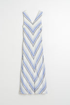 Robe Longue Rayée - Bleu