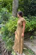 Robe Longue À Broderie Schiffli - Kaki