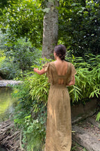 Robe Longue À Broderie Schiffli - Kaki
