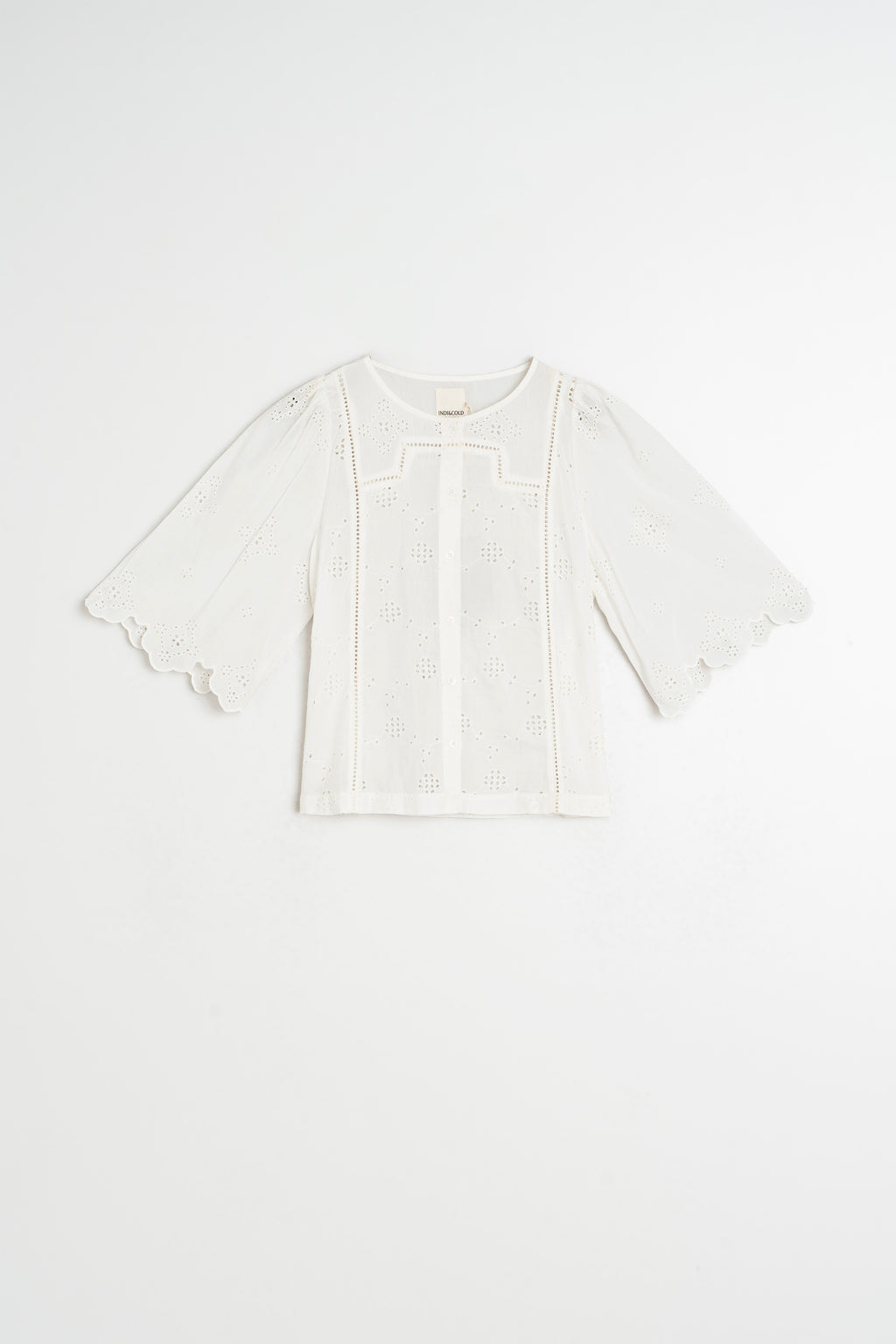 Chemise Coupe Carrée À Broderie Schiffli - Blanc