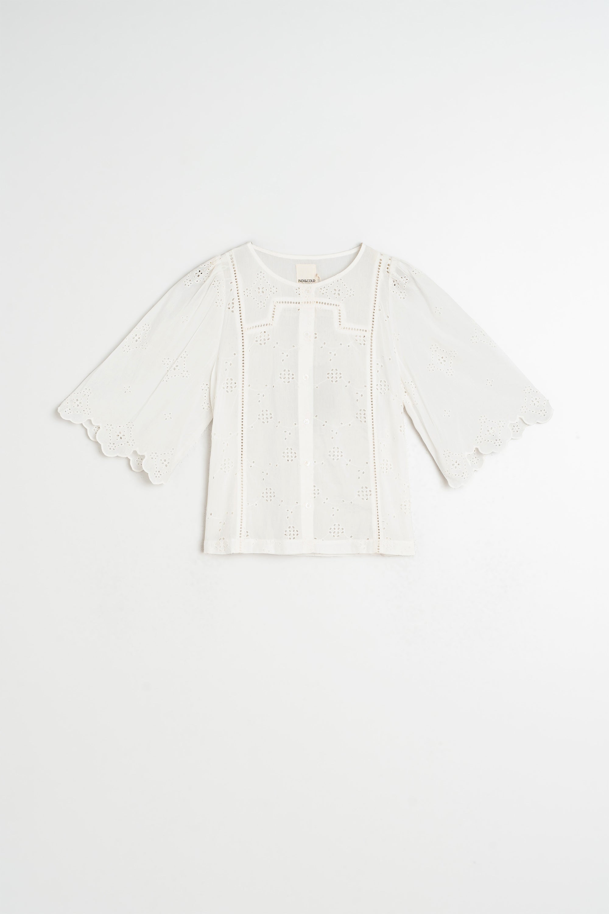 Chemise Coupe Carrée À Broderie Schiffli - Blanc