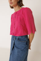 Chemise Coupe Carrée À Broderie Schiffli - Fraise