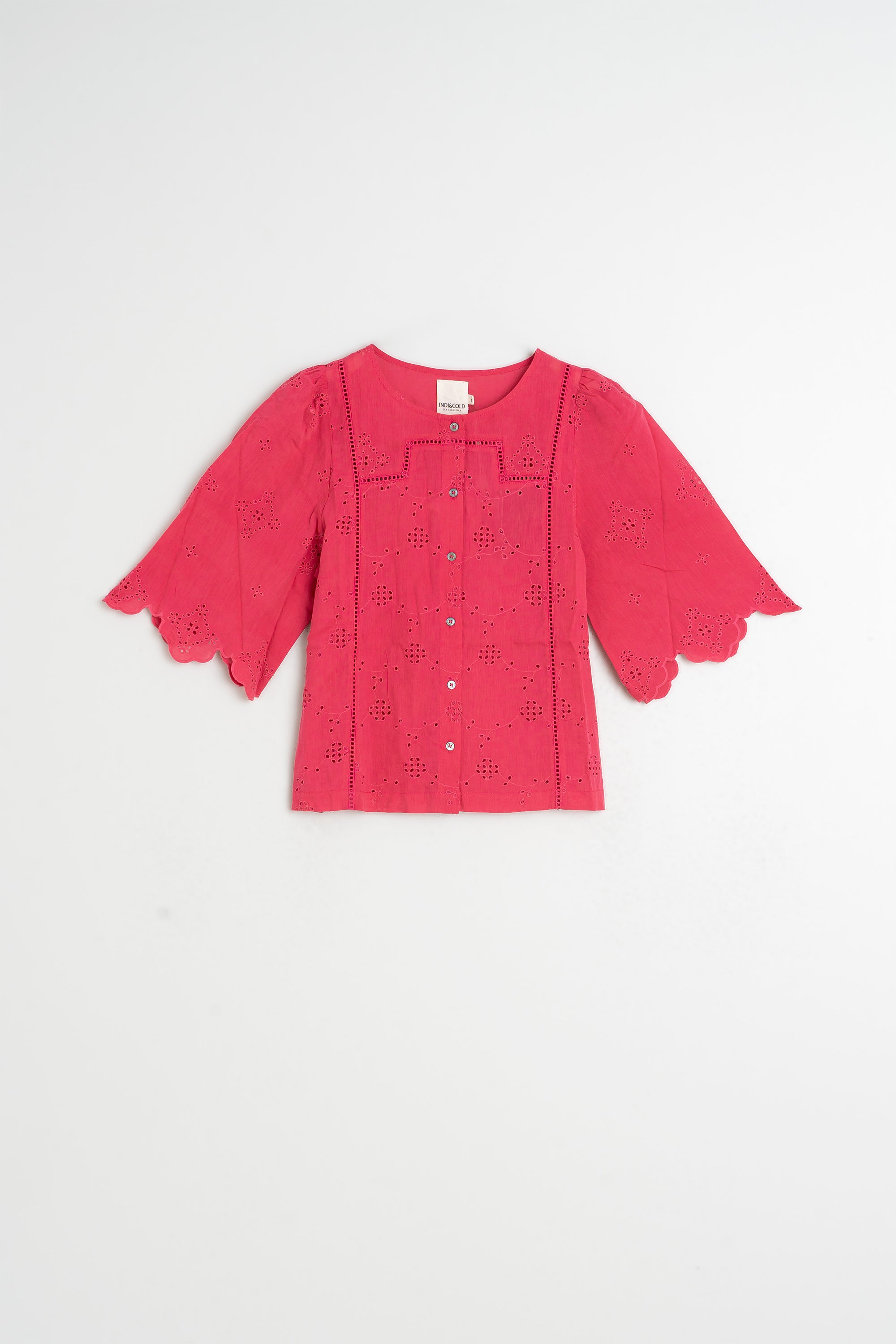 Chemise Coupe Carrée À Broderie Schiffli - Fraise