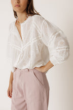 Chemise À Broderie Schiffli - Blanc