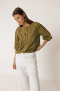 Chemise À Broderie Schiffli - Kaki