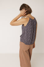 Haut À Bretelles En Viscose - Bleu Marine