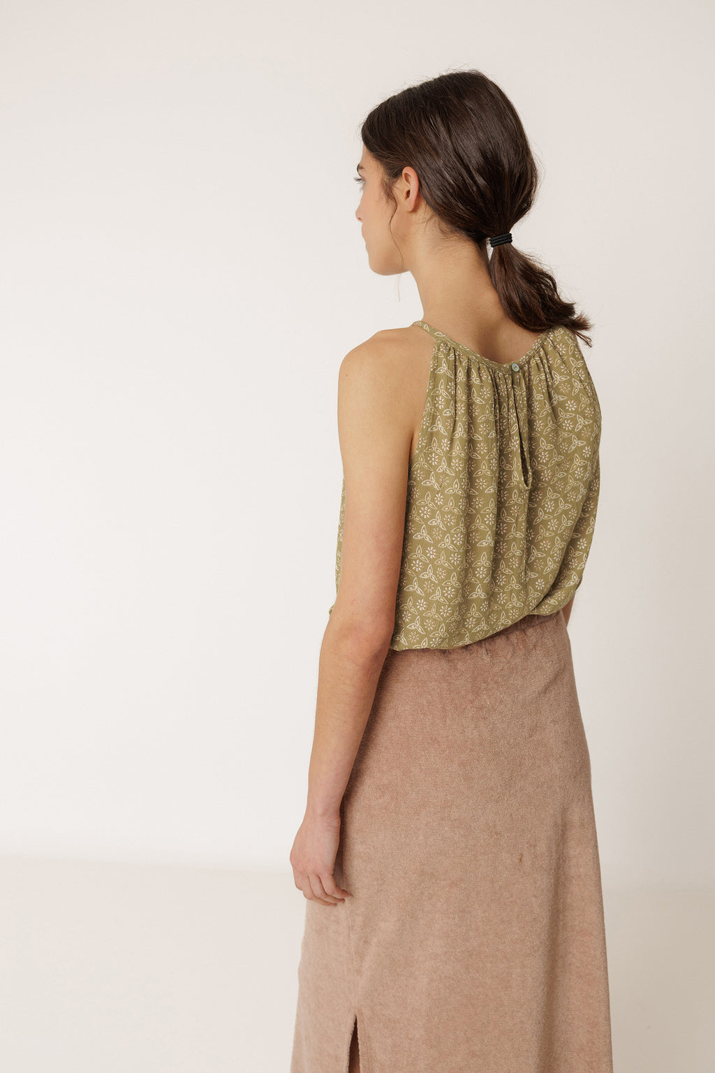 Haut À Bretelles En Viscose - Kaki