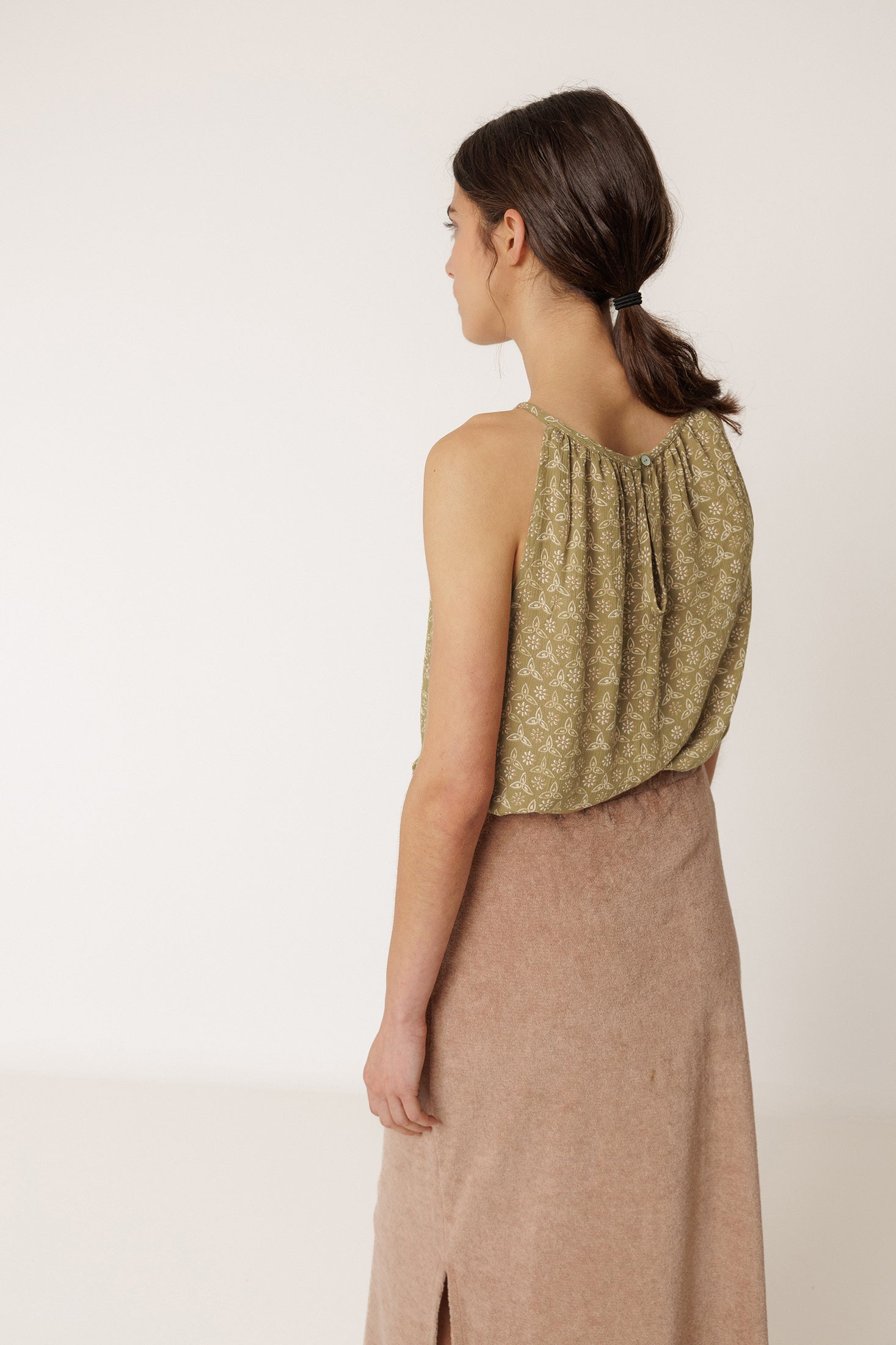 Haut À Bretelles En Viscose - Kaki
