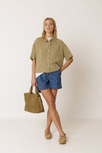 Chemise Oversize À Imprimé Au Bloc - Kaki