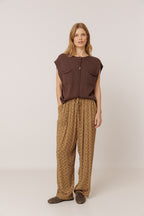 Pantalon Fluide À Imprimé Au Bloc - Kaki
