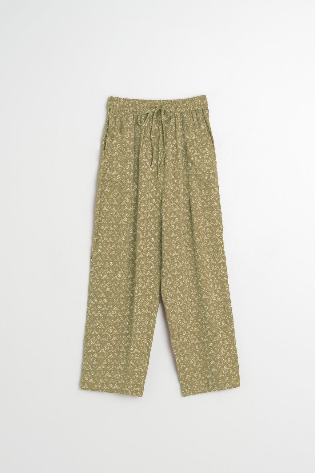 Pantalon Fluide À Imprimé Au Bloc - Kaki