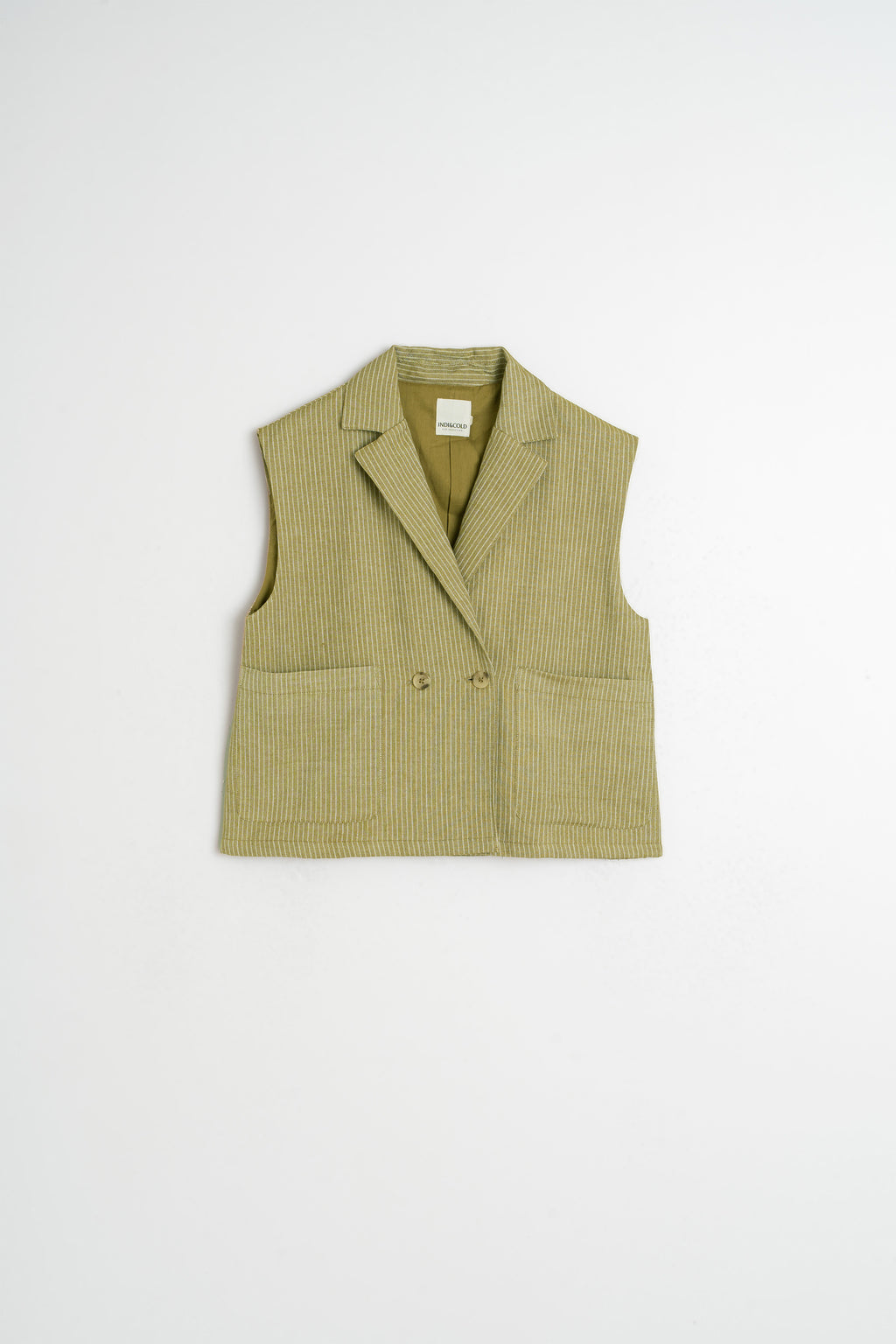 Gilet À Fines Rayures - Kaki