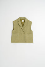 Gilet À Fines Rayures - Kaki