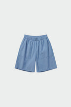 Bermuda Long En Popeline - Bleu