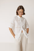 Chemise En Popeline Et Dentelle - Blanc