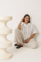 Chemise En Popeline Et Dentelle - Blanc
