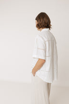 Chemise En Popeline Et Dentelle - Blanc