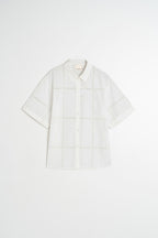 Chemise En Popeline Et Dentelle - Blanc