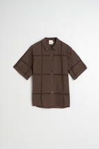 Chemise En Popeline Et Dentelle - Chocolat