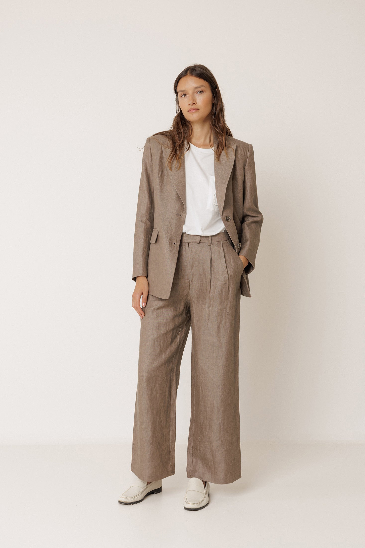 Veste De Sport En Lin - Tabac