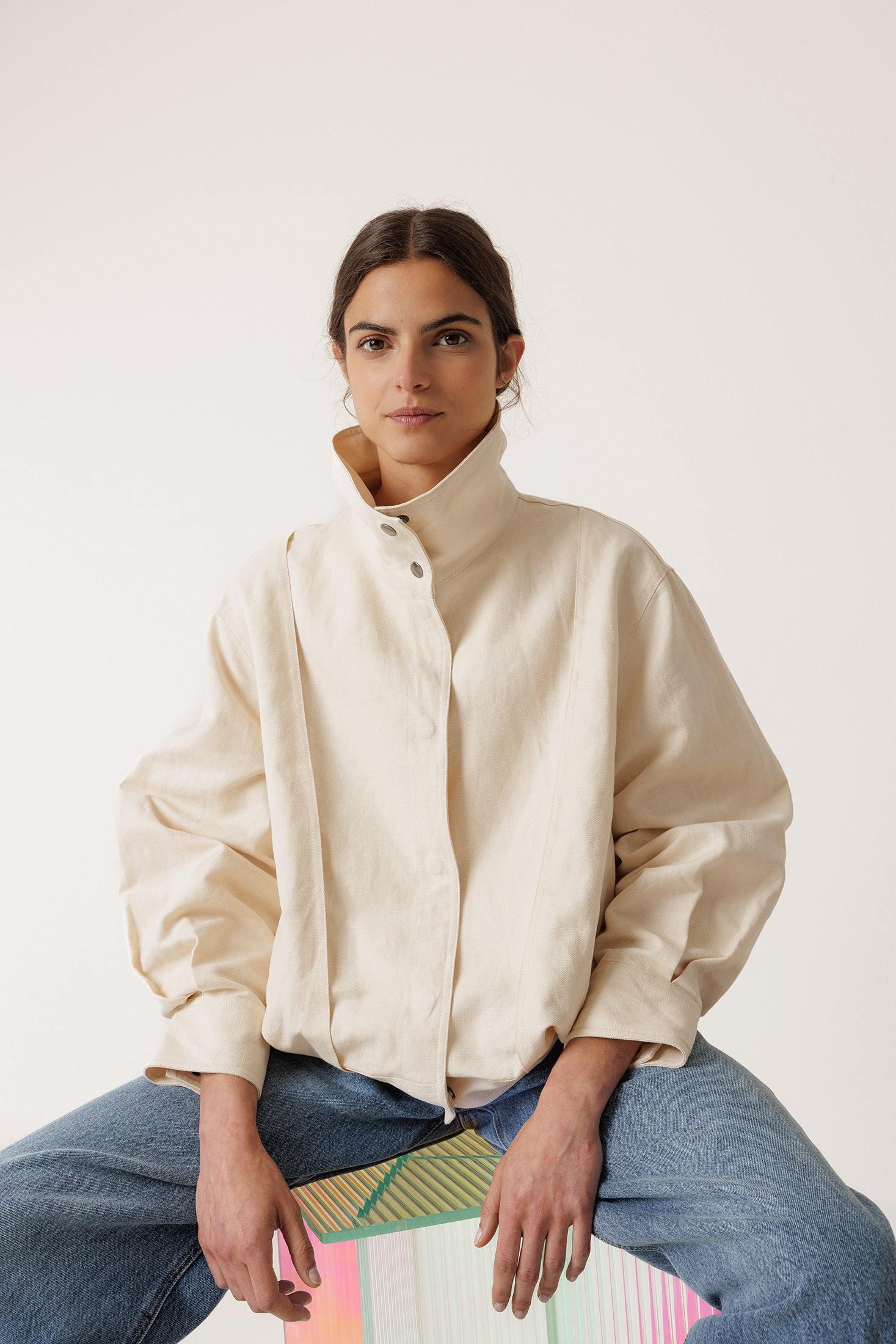 Blouson Bomber En Coton Et Lin - Pierre