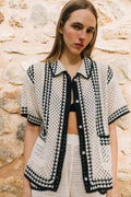 Chemise Crochetée Bicolore - Noir