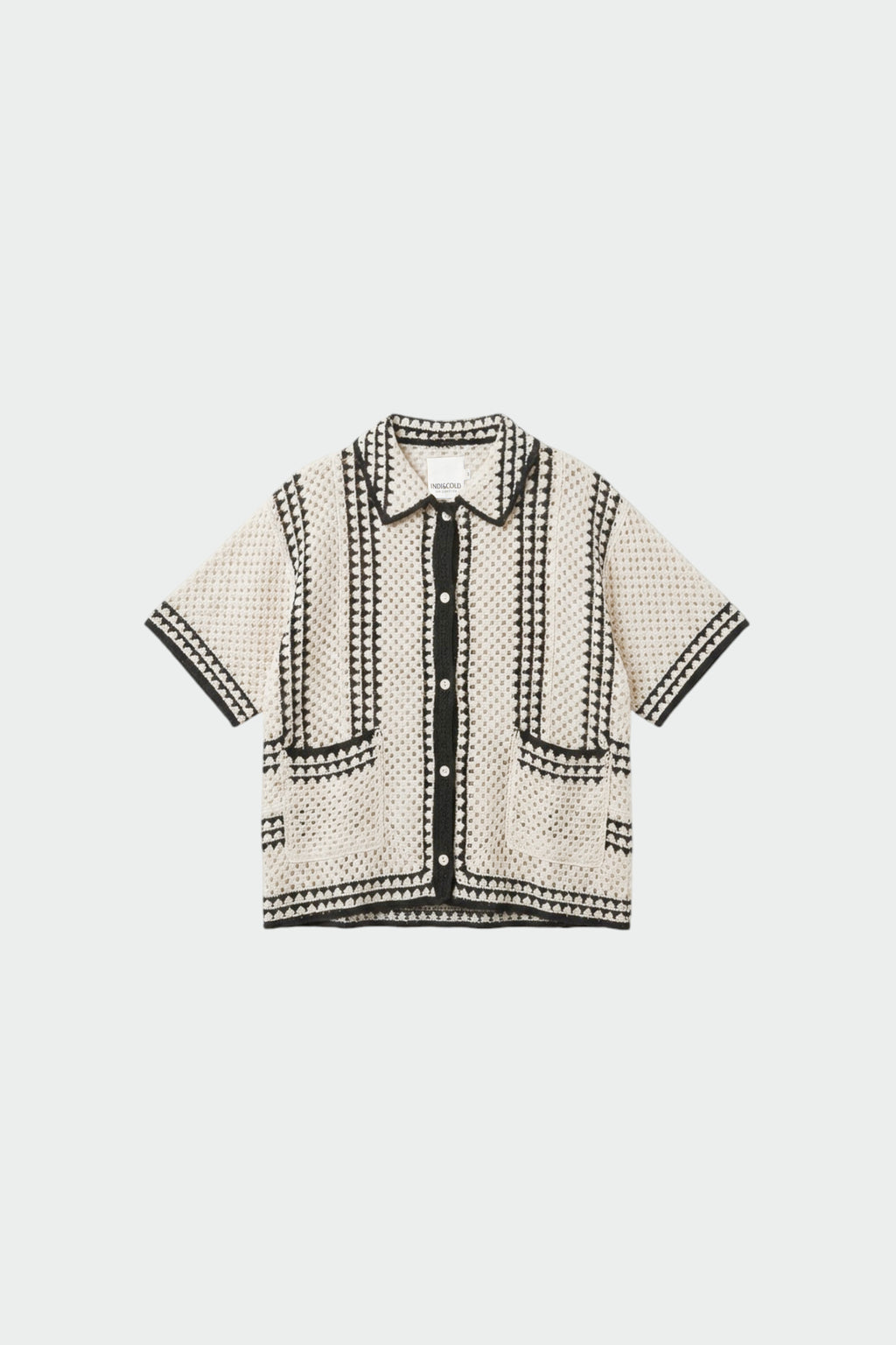 Chemise Crochetée Bicolore - Noir
