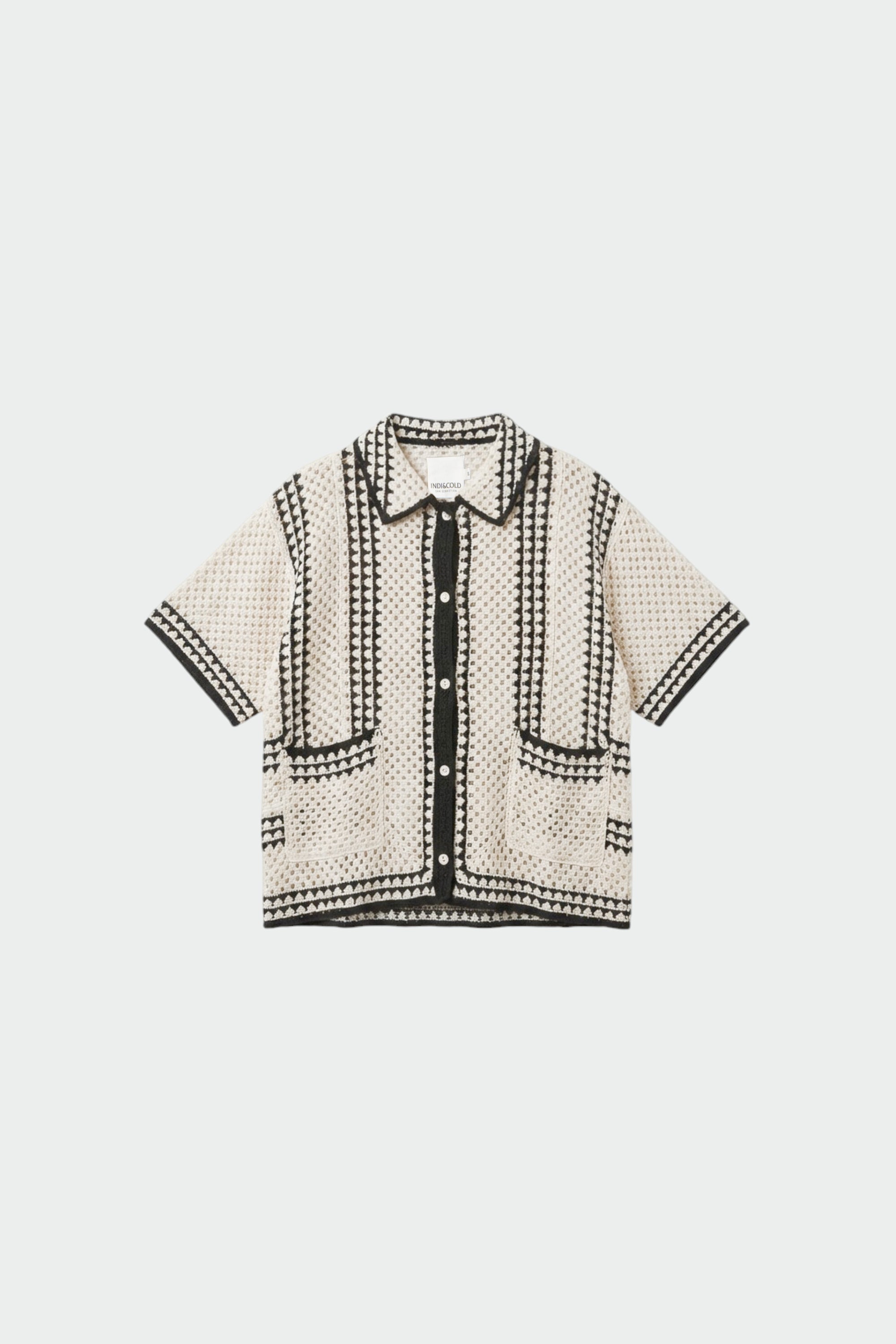 Chemise Crochetée Bicolore - Noir