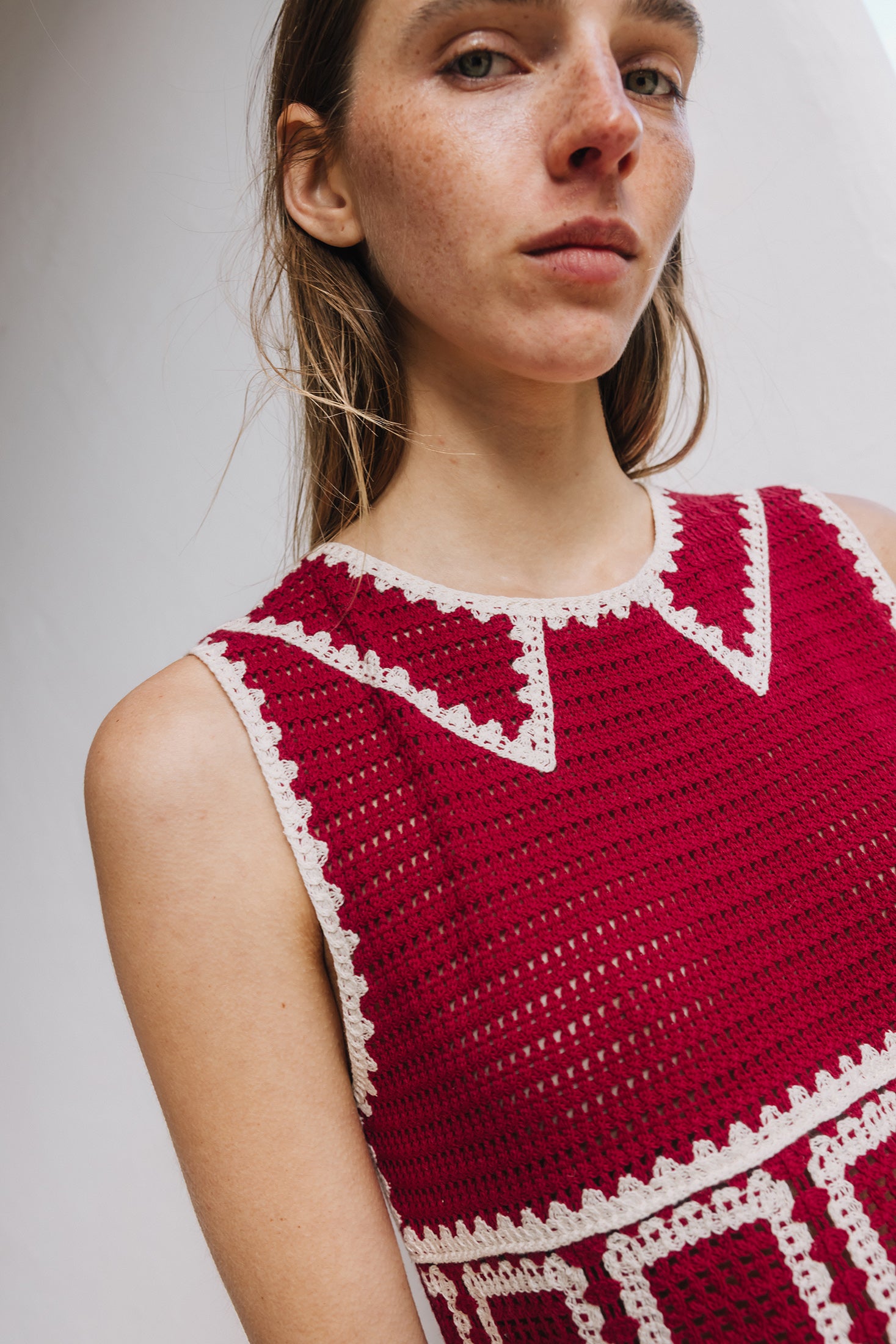 Mini-Robe Crochetée - Rouge