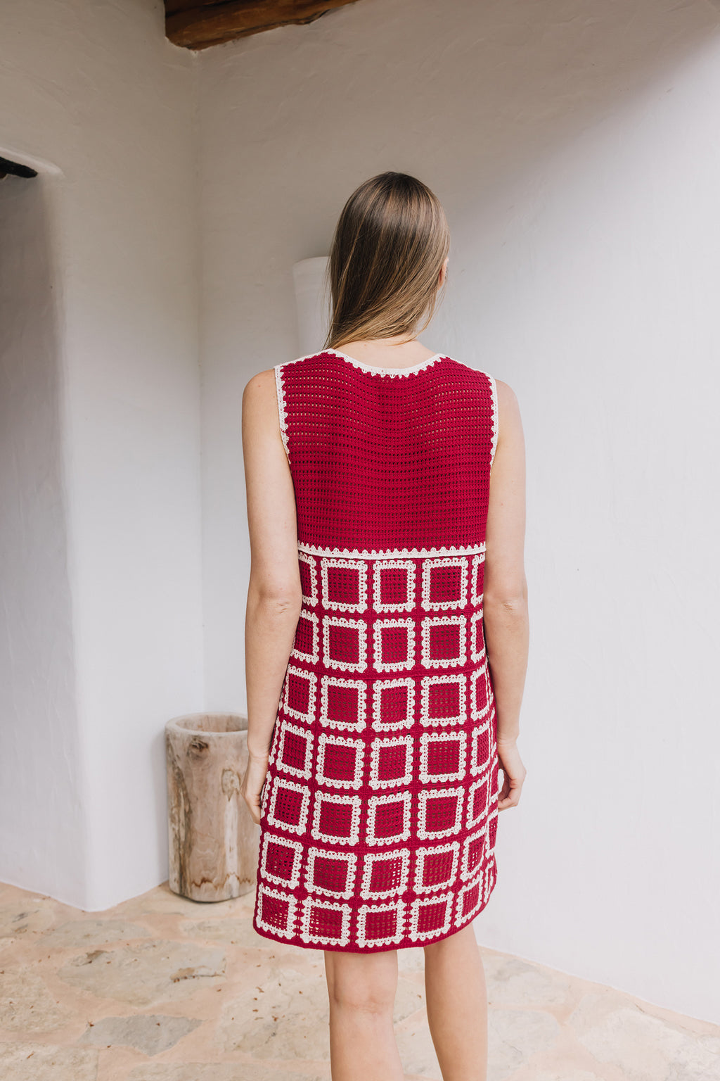 Mini-Robe Crochetée - Rouge