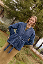 Veste Kimono Matelassée - Denim