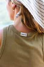 T-Shirt À Bretelles Avec Logo - Kaki