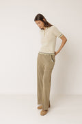 Pantalon Large Côtelé - Kaki
