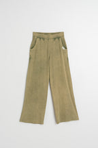 Pantalon Large Côtelé - Kaki
