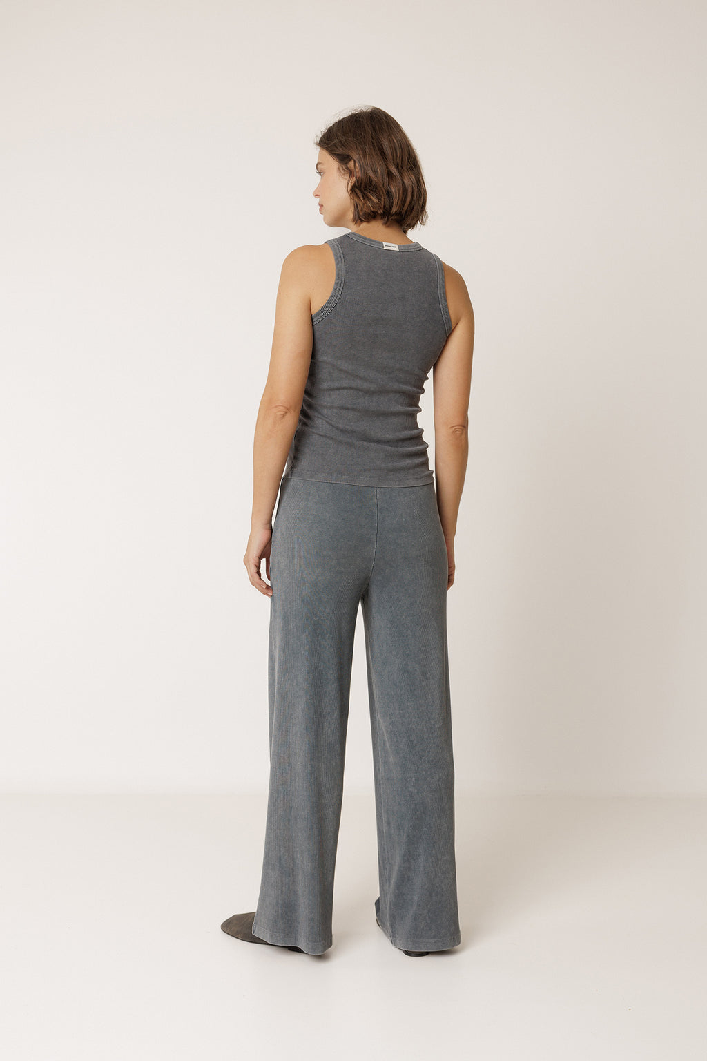 Pantalon Large Côtelé - Charbon