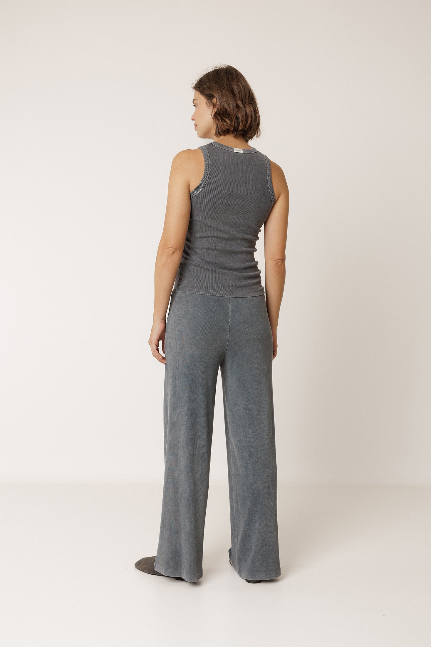 Pantalon Large Côtelé - Charbon
