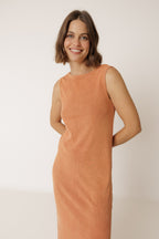 Robe Longue En Coton - Pêche