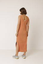 Robe Longue En Coton - Pêche