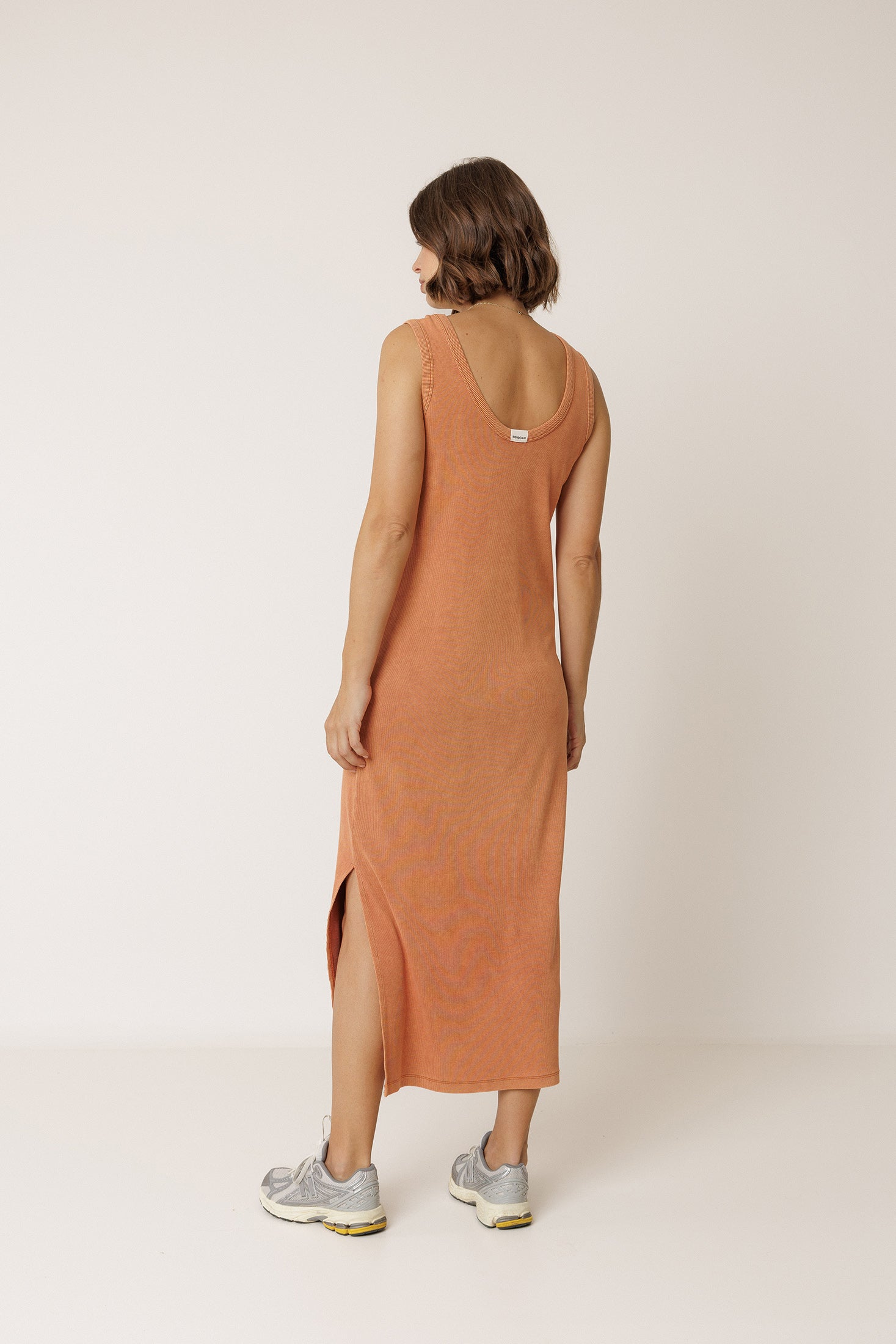 Robe Longue En Coton - Pêche