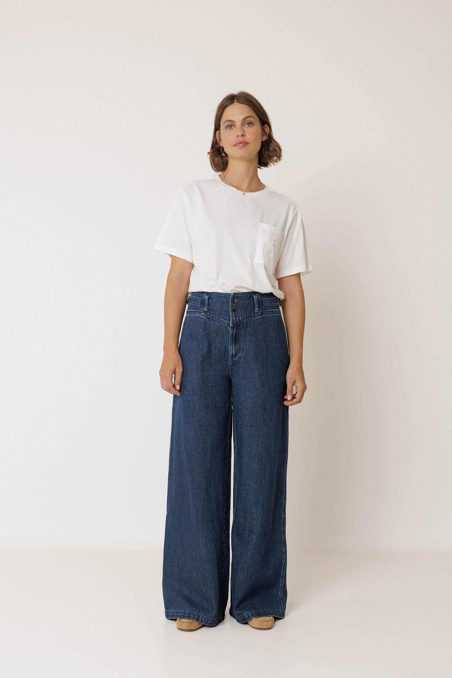 T-Shirt À Poche Avec Logo - Blanc
