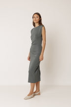 Robe Cintrée Plissée - Anthracite