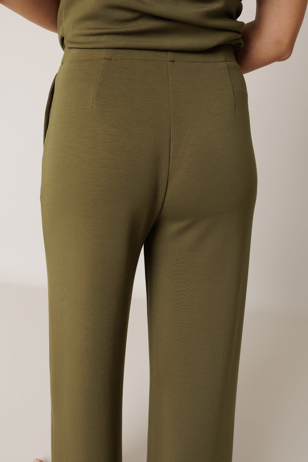 Pantalon Fluide En Modal - Kaki
