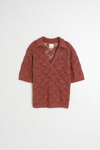 Polo En Maille Ajourée - Litchi